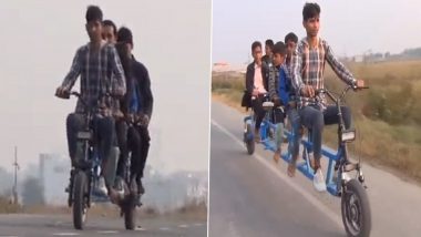 Viral Video: UP Man Invents Six-Seater Electric Bike That Can Cover 160 km in Rs 10